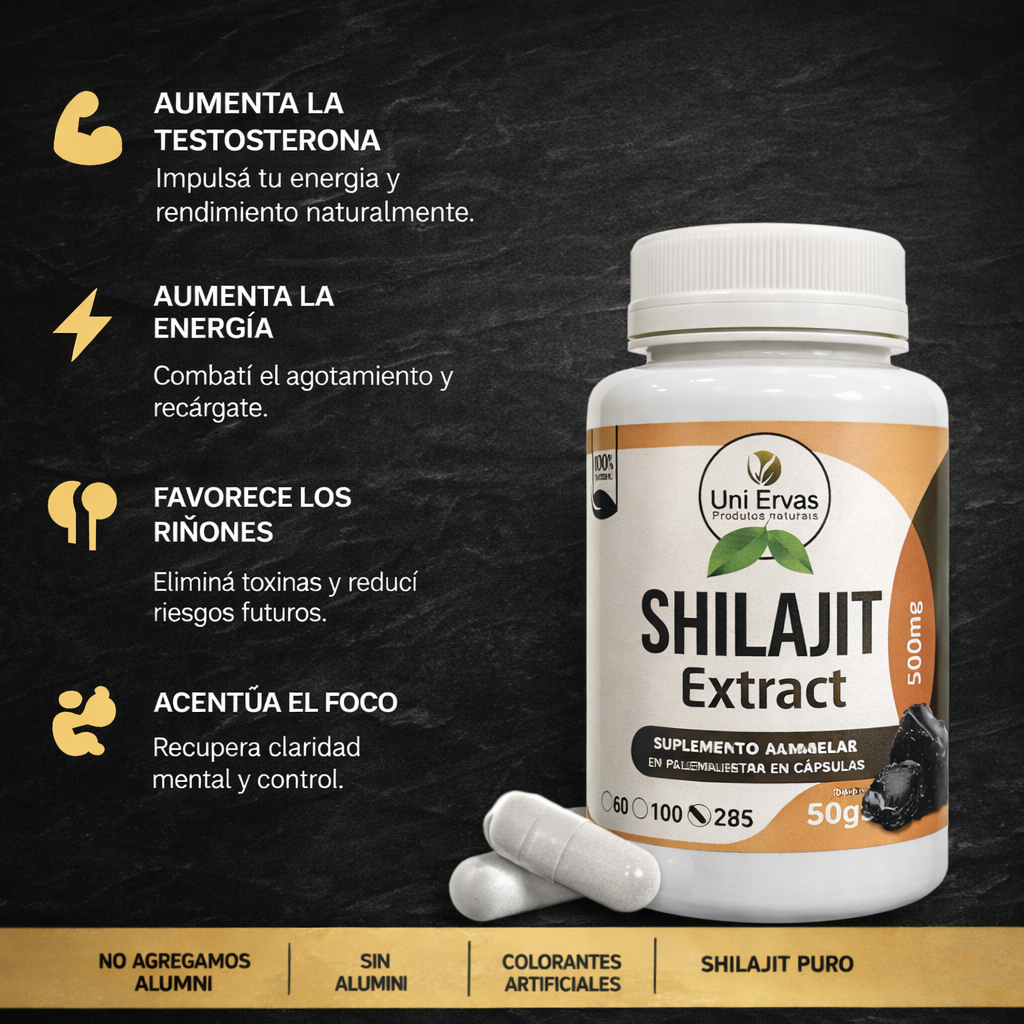 Cápsulas de Shilajit – ¡Más energía, mejor ánimo y rendimiento!